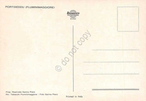 Cartolina Fluminimaggiore Porixeddu dal mare spiaggia e case | Immagine Gallery 2