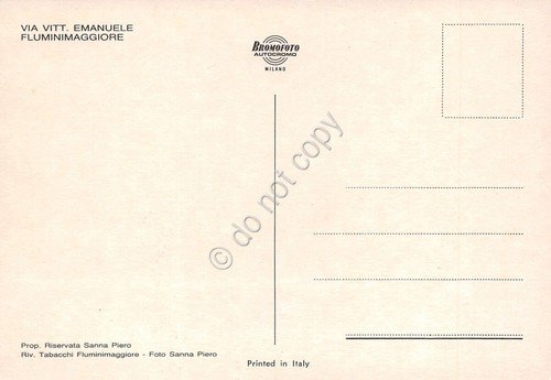 Cartolina Fluminimaggiore Via Vittorio Emanuele Tabacchi animata Sip auto