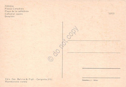 Cartolina Foggia Piazza Cattedrale auto edicola animata anni '70