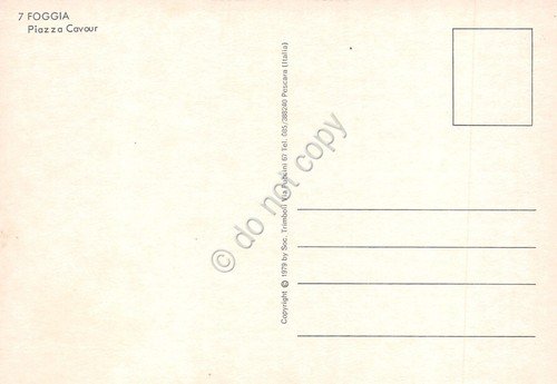 Cartolina Foggia Piazza Cavour dall'alto bus auto fontana anni '70
