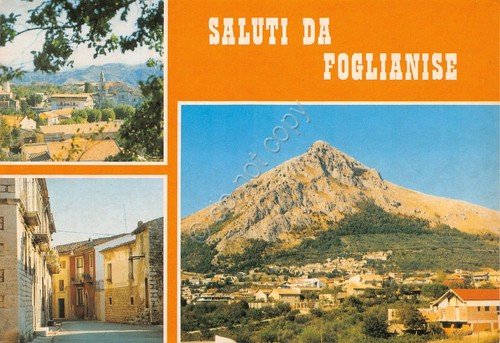Cartolina Foglianise vedute varie paese Via Oliveto Monte Caruso anni …