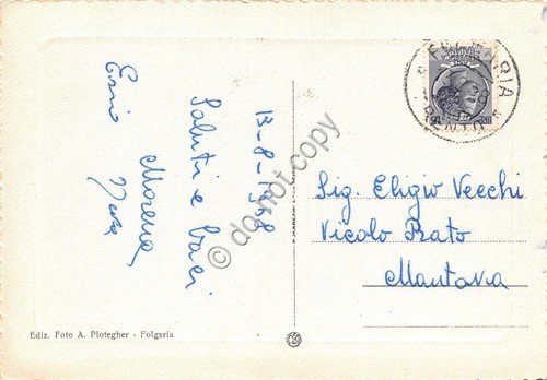 Cartolina Folgaria Panorama con Gruppo Adamello 1958 | Immagine Gallery 2