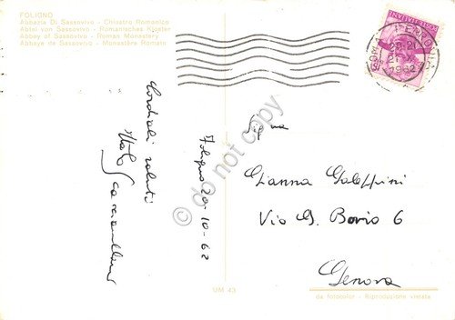 Cartolina Foligno Abbazia di Sassovivo Chiostro Romanico 1962 | Immagine Gallery 2