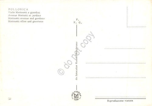 Cartolina Follonica Viale Matteotti strada case anni '80