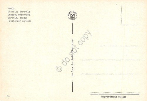 Cartolina Fondi Castello Baronale animata anni '80 | Immagine Gallery 2