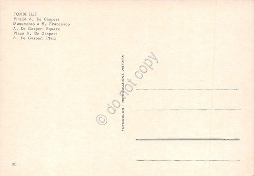 Cartolina Fondi Piazza De Gasperi Monumento case auto auto anni …
