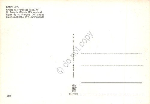 Cartolina Fondi Piazza S. Francesco facciata e auto anni '80