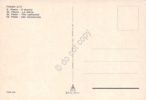 Cartolina Fondi S. Pietro Duomo negozi pasta anima auto anni … | Immagine Gallery 2