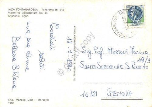 Cartolina Fontanarossa panorama 1980 (Genova) | Immagine Gallery 2
