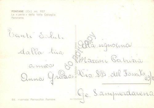 Cartolina Fontane Cuneo Panorama