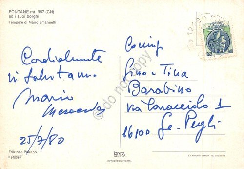 Cartolina Fontane e i suoi borghi illustrata 1980 tempere di … | Immagine Gallery 2