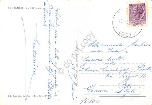 Cartolina Fontanegli panorama 1968