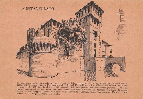 Cartolina Fontanellato Illustrata Trasporto Postale con staffetta a cavallo 1974 | Immagine principale