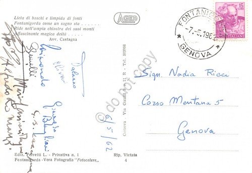 Cartolina Fontanigorda Panorama 1962