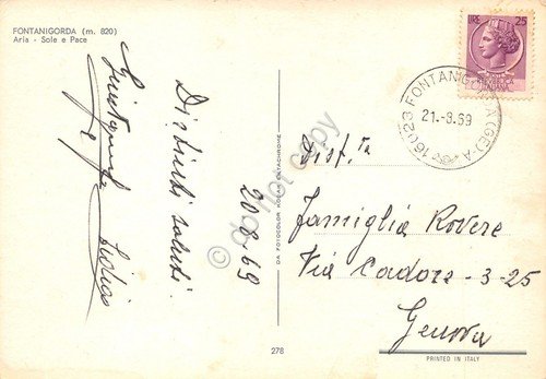 Cartolina Fontanigorda panorama parziale case 1969
