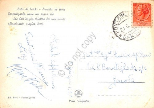 Cartolina Fontanigorda Panorama poesia al retro