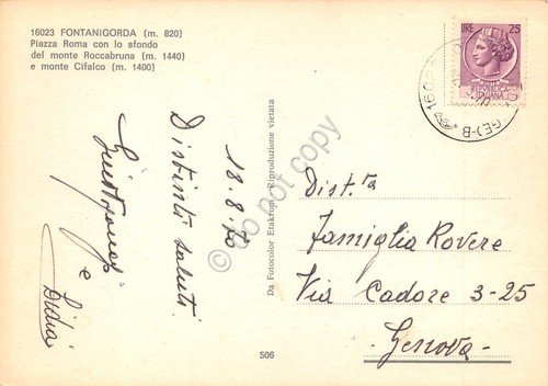 Cartolina Fontanigorda Piazza Roma 1970 auto d'epoca La Fontanella | Immagine Gallery 2