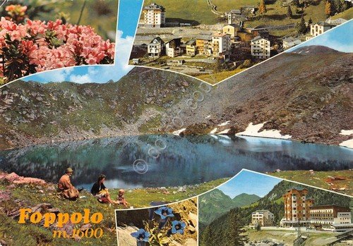 Cartolina Foppolo vedute varie paese lago animata 1977