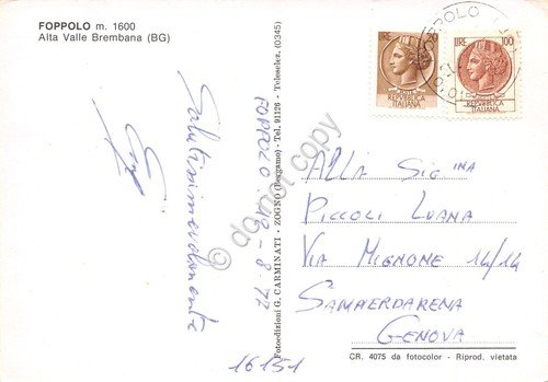 Cartolina Foppolo vedute varie paese lago animata 1977