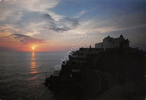 Cartolina Forio Chiesa del Soccorso al tramonto 1986 (Napoli) | Immagine Gallery 1
