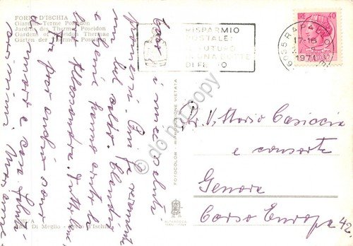 Cartolina Forio d'Ischia Giardini Terme Poseidon 1971 (Napoli) | Immagine Gallery 2