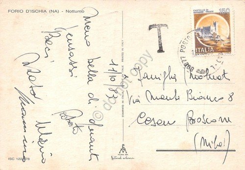 Cartolina Forio d' Ischia panorama dal mare Notturno 1983 (Napoli) | Immagine Gallery 2