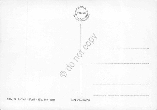 Cartolina Forlì Piazza Aurelio Saffi animata biciclette anni '50 | Immagine Gallery 2