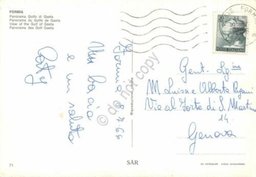 Cartolina Formia panorama Golfo di Gaeta 1966 (Latina)