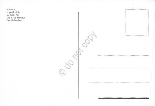 Cartolina Formia Porticciolo Imbarco Ischia Ponza pescherecci case anni '80