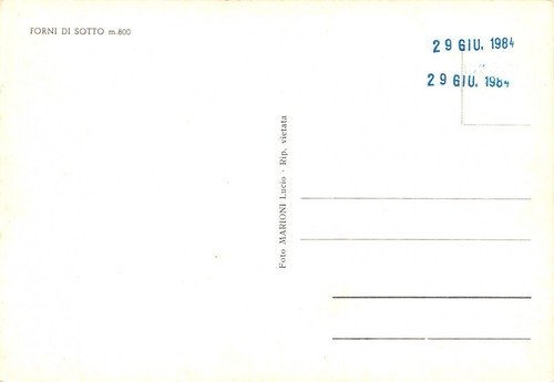 Cartolina Forni di Sotto Ristorante La Genzianella