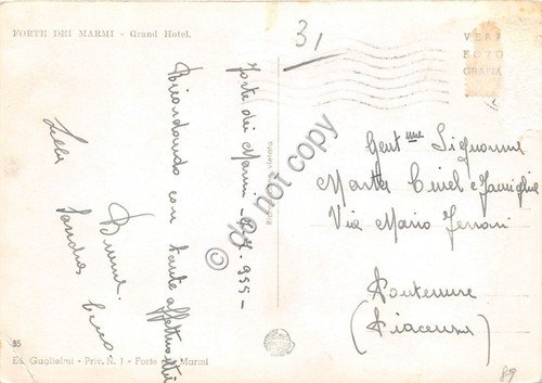 Cartolina Forte dei Marmi Grand Hotel 1955 (Lucca) | Immagine Gallery 2