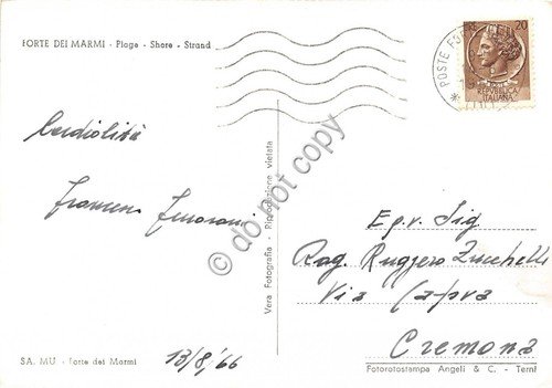 Cartolina Forte dei Marmi Panorama della spiaggia dal mare pattino … | Immagine Gallery 2