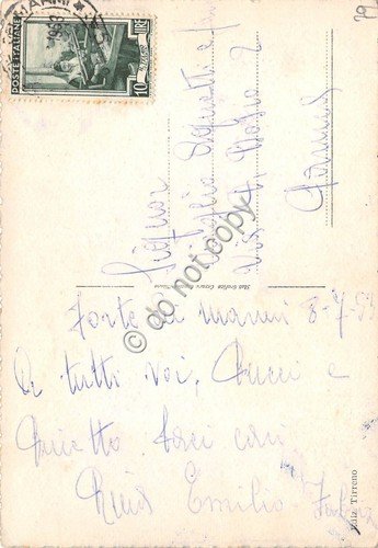 Cartolina Forte dei Marmi Viale di Ponente 1953 (Lucca)