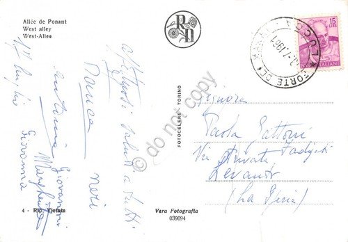 Cartolina Forte dei Marmi Viale di Ponente auto 1961 (Lucca)