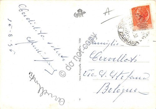 Cartolina Forte dei Marmi Viali a mare 1956 (Lucca) | Immagine principale