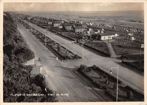 Cartolina Forte dei Marmi viali al mare 1948 | Immagine principale
