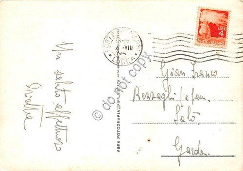 Cartolina Forte dei Marmi Viali al mare anni '40 (Lucca)