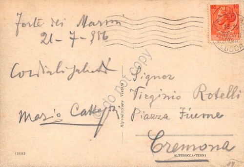 Cartolina Forte dei Marmi viali e stabilimenti 1956 (Lucca) | Immagine Gallery 2