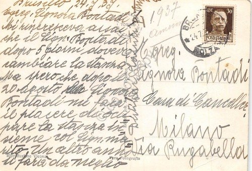 Cartolina fotografica Brunico lungo la Rienza con Pian di Corones … | Immagine Gallery 2