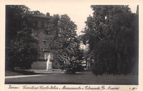 Cartolina fotografica Torino Giardino C. Felice Monumento De Am Ed.L. …