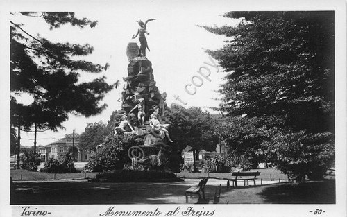 Cartolina fotografica Torino Monumento al Frejus Ed.L. Ricci n.50
