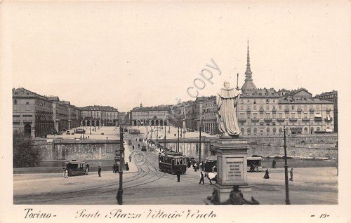 Cartolina fotografica Torino Ponte Piazza V. Veneto Ed.L. Ricci N.19 … | Immagine principale