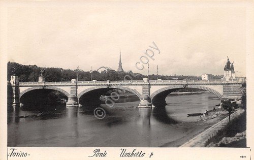 Cartolina fotografica Torino Ponte Umberto I Ed.L. Ricci n.9