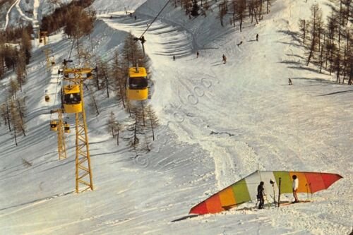 Cartolina Frabosa Soprana Località Frabosa Nuova ovovia deltaplano 1979 (Cuneo)