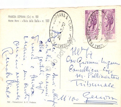 Cartolina Frabosa Soprana Monte Moro Baita delle Stelle 1970