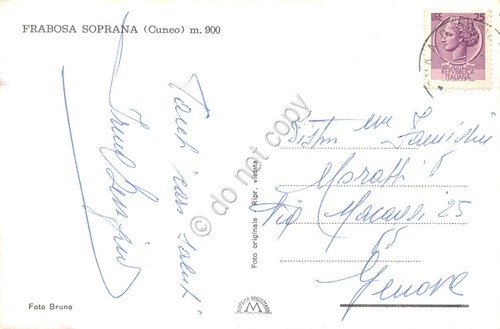 Cartolina Frabosa Soprana panorama 14 bordo bianco