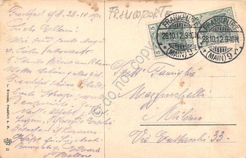 Cartolina Frankfurt a. M Blid b.d.Schlistrasse 1912 | Immagine Gallery 2