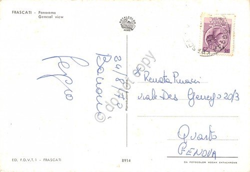 Cartolina Frascati Panorama 1970 | Immagine Gallery 2