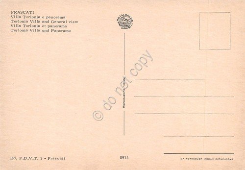 Cartolina Frascati panorama e Villa Torlonia anni '70
