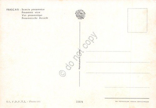 Cartolina Frascati panorama parziale con strada e case anni '70
